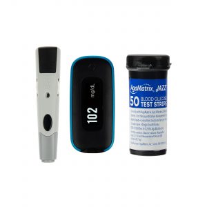 خرید                     دستگاه تست قند خون آگاماتریکس مدل AgaMatrix Jazz Wireless 2 به همراه نوار تست قند خون بسته 50 عددی