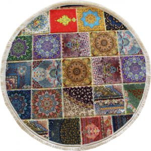 خرید                      کلاژ فرش ماشینی یک متری نارسیس طرح گرد کد 4726