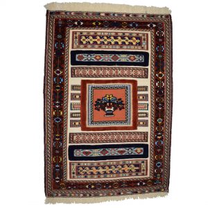 خرید گلیم دستبافت یک متری مدل شیرکی پیچ سیرجان کد KS2590