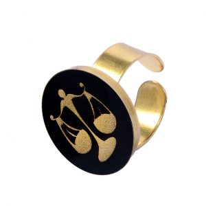 خرید                     انگشتر طلا 24 عیار زنانه طرح ماه مهر کد 1232