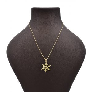 خرید                     گردنبند طلا 18 عیار زنانه آمانژ طرح برف کد 619D3069
