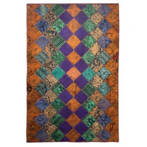 خرید                     کلاژ فرش دستبافت سه و نیم متری مدل چهل تکه کد FT20-5