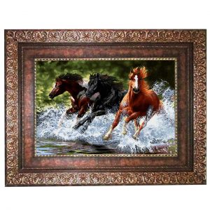 خرید تابلو فرش ماشینی نقش نگار رضوی طرح اسب کد 475P