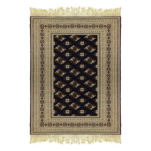 خرید                     فرش دستبافت 3 متری چله ابریشم طرح ماری گل ترکمن کد STD-013
