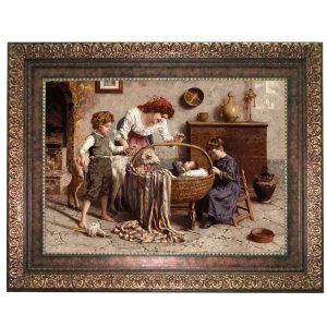 خرید تابلو فرش ماشینی نقش نگار رضوی طرح گهواره کودک کد 768P