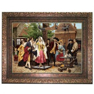 خرید تابلو فرش ماشینی نقش نگار رضوی طرح مهریه عروس کد 654P