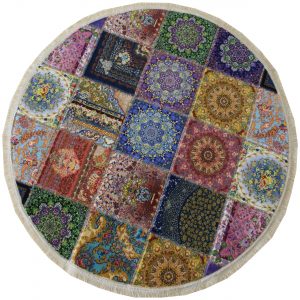 خرید                      کلاژ فرش ماشینی یک متری نارسیس طرح گرد کد 4709