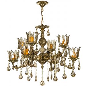 خرید لوستر 12 شعله چشمه نور کد CA2143/4+8-BO