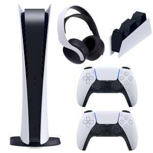 خرید                                     مجموعه کنسول بازی سونی مدل PlayStation 5 Digital ظرفیت 825 گیگابایت به همراه هدست و پایه شارژر