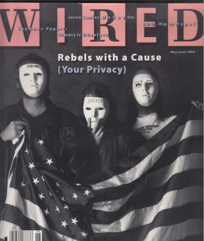 تصویری از سایفرپانک‌ها در جلد مجله وایرد در سال 1993