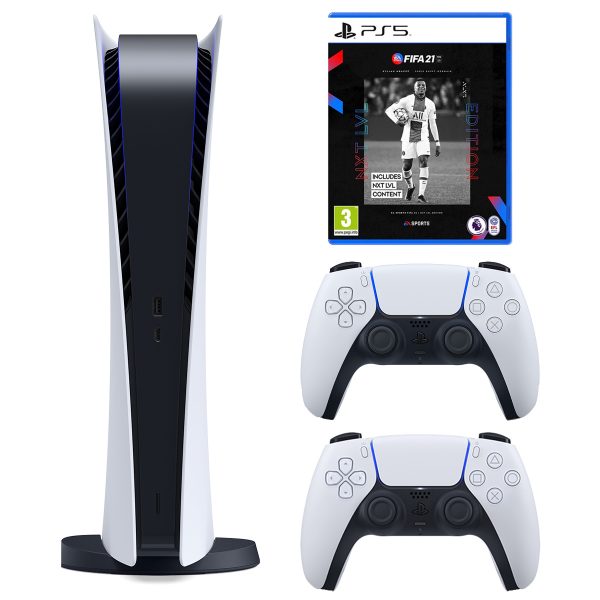 خرید                                     مجموعه کنسول بازی سونی مدل PlayStation 5 Digital ظرفیت 825 گیگابایت به همراه بازی فیفاPS5 21