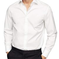 خرید                                     پیراهن نخی آستین بلند مردانه - مانگو