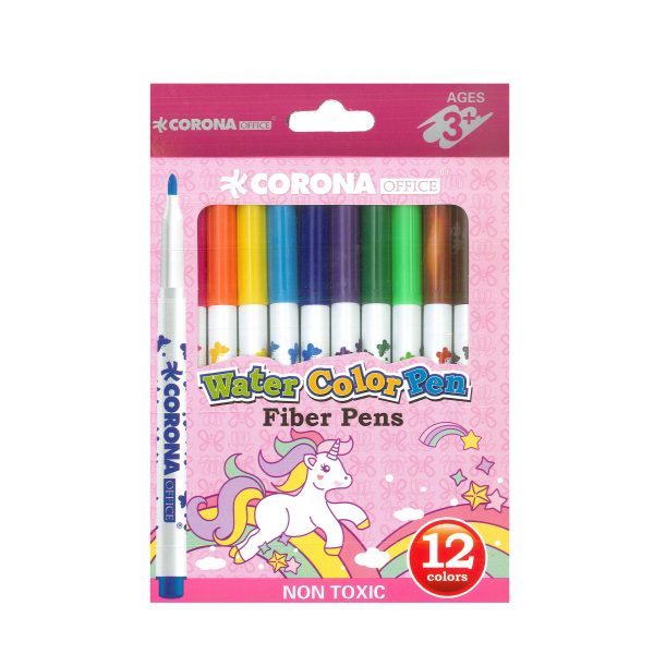 خرید                                     ماژیک رنگ آمیزی 12 رنگ کرونا مدل WATER COLOR PEN کد WH6996-12P