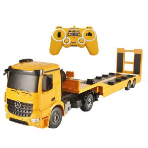 خرید                                     ماشین بازی کنترلی دابل ای مدل Mercedes Benz Arocs Flat Bed Trailer