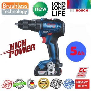 خرید                                     دریل شارژی چکشی بوش مدل GSB 18V-50 EC Motor 5َAh + 4 Extra