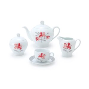 خرید سرويس 17 پارچه چاي خوري چيني زرين ايران مدل والنسيا درجه 2