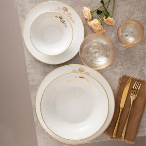 خرید سرویس غذاخوری 35 پارچه چینی زرین ایران سری شهرزاد مدل کوئین درجه عالی