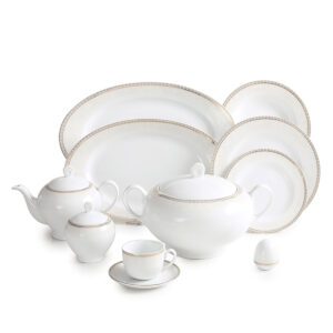 خرید سرویس غذاخوری 102 پارچه چینی زرین ایران سری ایتالیا اف مدل Riva درجه عالی کد 51