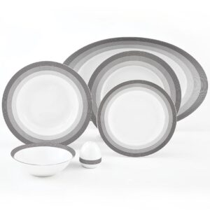 خریدسرویس غذاخوری 28 پارچه چینی زرین ایران سری ایتالیا اف مدل Silverliner 2 درجه یک