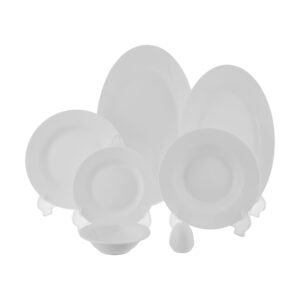 خریدسرویس غذاخوری 28 پارچه چینی زرین ایران سری ایتالیا اف مدل White 2 درجه سه