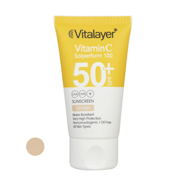 خریدکرم ضد آفتاب رنگی ویتالیر +SPF50 مدل LB مناسب انواع پوست حجم 40 میلی لیتر