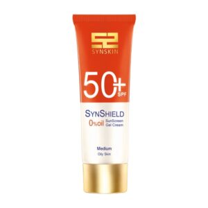 خریدژل کرم ضد آفتاب ساین اسکین بدون رنگ SPF 50 مدل SynShield مناسب پوست‌های چرب حجم 50 میلی لیتر