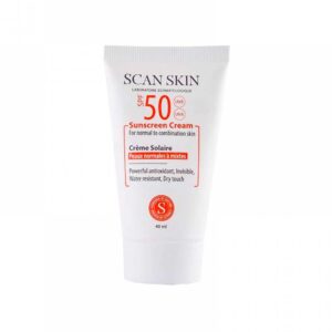 خریدکرم ضد آفتاب بی رنگ اسکن اسکین مدل SPF50 مناسب پوست های معمولی و مختلط حجم 40 میلی لیتر
