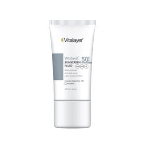 خریدفلوئید ضدآفتاب بی رنگ ویتالیر SPF 50 مدل Whitevit مناسب انواع پوست حجم 50 میلی لیتر