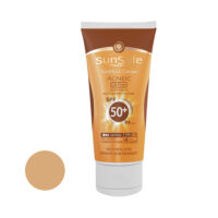 خریدکرم ضد آفتاب و آنتی آکنه رنگی سان سیف مدل SPF50 مناسب پوست های چرب حجم 50 میلی لیتر