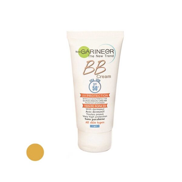 خریدکرم ضد آفتاب رنگی BB گارنیه مدل SPF50 مناسب انواع پوست حجم 50 میلی لیتر