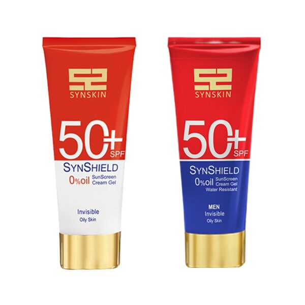 خریدژل کرم ضد آفتاب بی رنگ ساین اسکین SPF50 مدل ساین شیلد مناسب پوست های چرب حجم 50 میلی لیتر به همراه کرم ژل ضد آفتاب آقایان مدل ساین شیلد