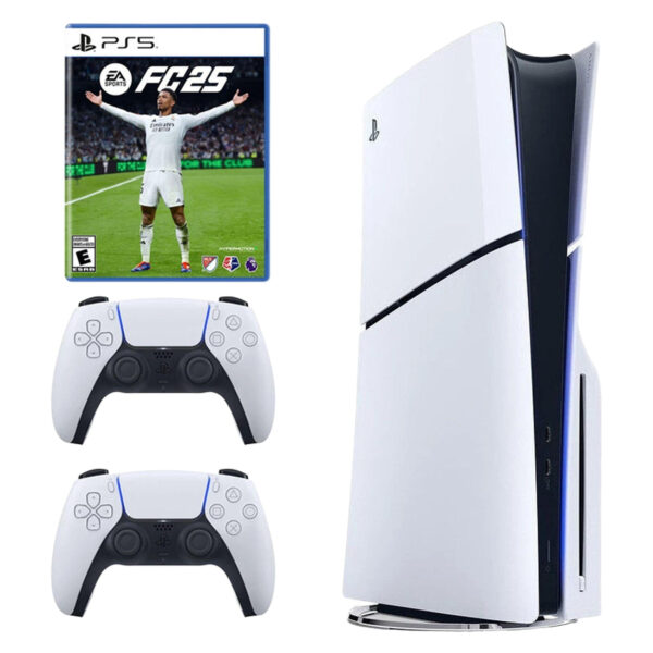 خریدکنسول بازی سونی مدل PlayStation 5 Slim ظرفیت یک ترابایت ریجن 2016A اروپا به همراه دسته اضافی و بازی EA Sports FC 25