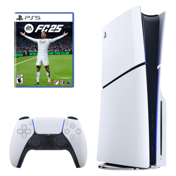 خریدکنسول بازی سونی مدل PlayStation 5 Slim ظرفیت یک ترابایت ریجن 2016A اروپا به همراه بازی EA Sports FC 25