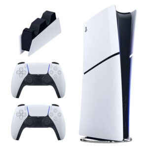 خریدکنسول بازی سونی مدل PlayStation 5 Slim Digital Edition ظرفیت 1 ترابایت ریجن 2016B اروپا به همراه دسته اضافی و پایه شارژر