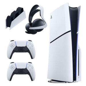 خریدکنسول بازی سونی مدل PlayStation 5 Slim ظرفیت یک ترابایت ریجن 2016A اروپا به همراه دسته اضافی و پایه شارژر و هدست Elite