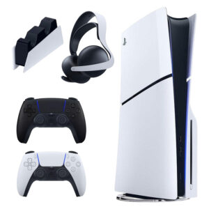 خریدکنسول بازی سونی مدل PlayStation 5 Slim ظرفیت یک ترابایت ریجن 2016A اروپا به همراه دسته اضافی و پایه شارژر و هدست Elite