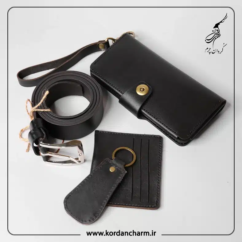 ست هدیه چرمی مردانه چهار تکه